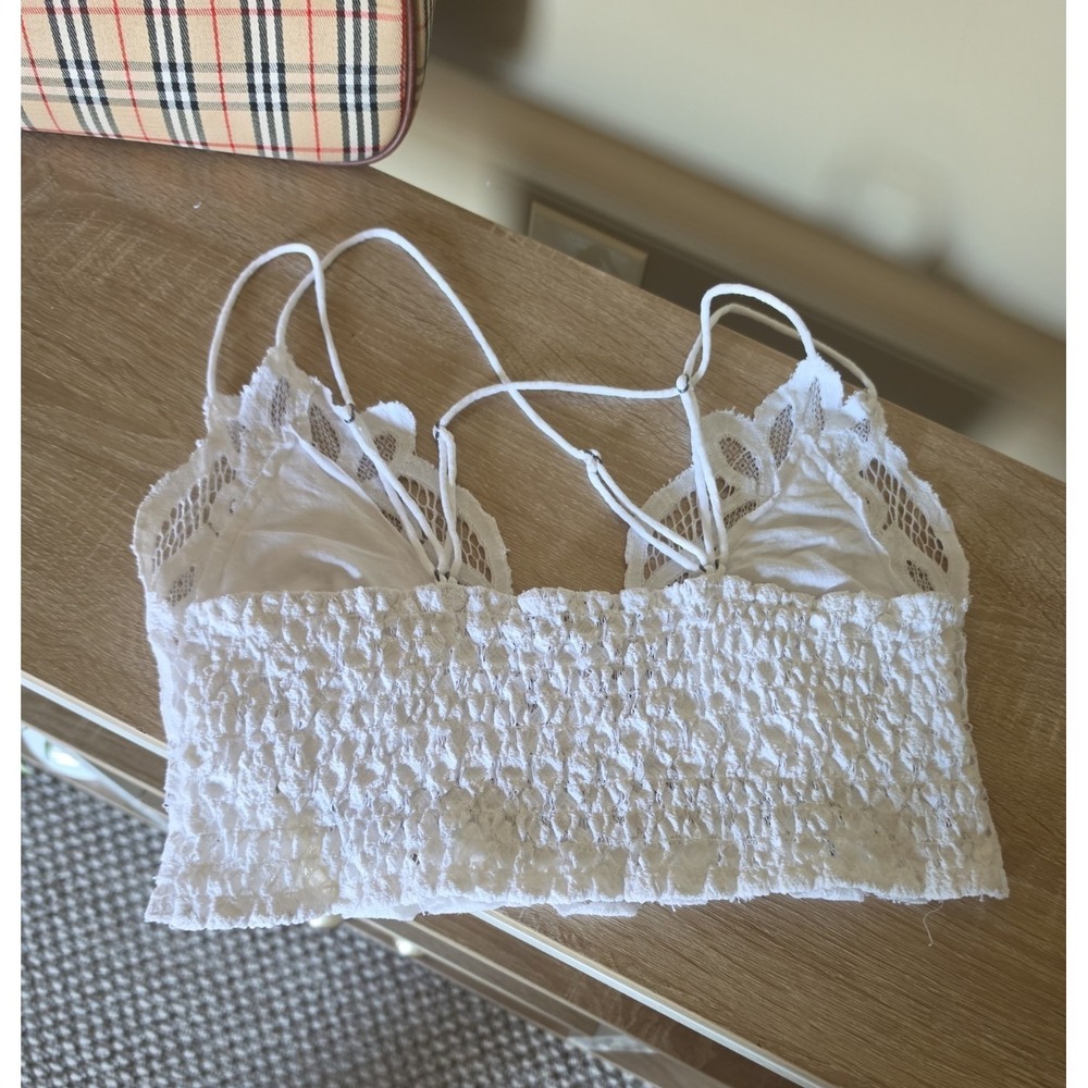 FREE PEOPLE Adella White Bralette Bra SIZE M/L - Picture 7 of 14